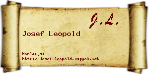 Josef Leopold névjegykártya